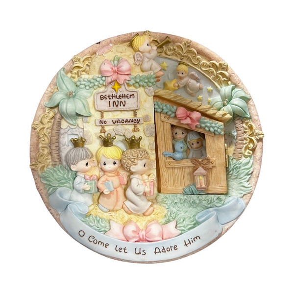 3D Nativity Wall Hanging Plate O Come Let Us Adore Him 1998