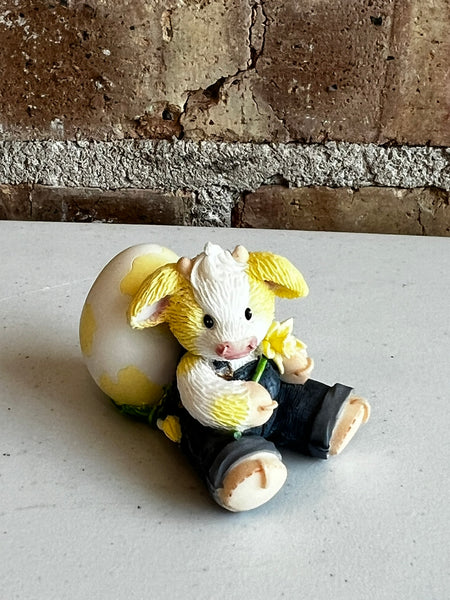 Cow With Easter Egg-Yellow