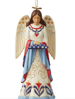 Patriotic Angel Folded Flag Ornament