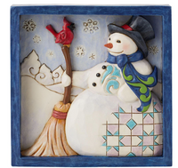 Snowman with Broom Plaque