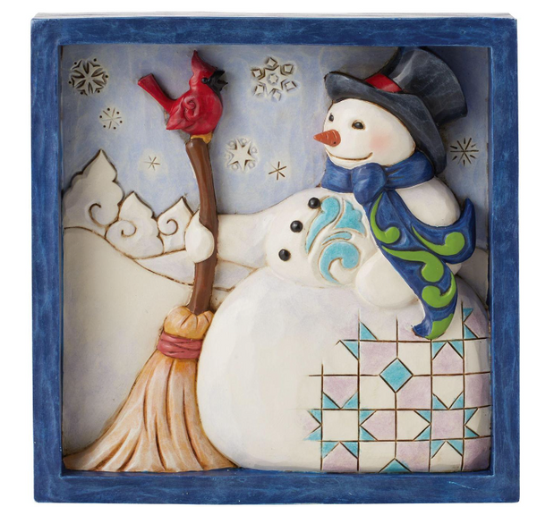 Snowman with Broom Plaque